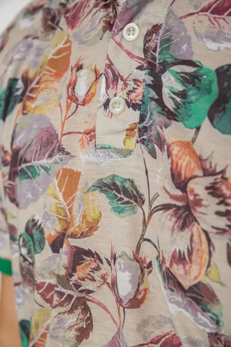 Поло чоловіче з принтом, колір бежево-зелений, 247R314 5