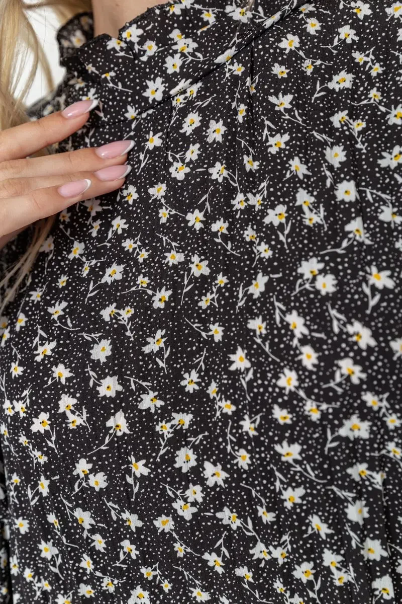 Сукня вільного крою з квітковим принтом, колір чорний, 204R201 5