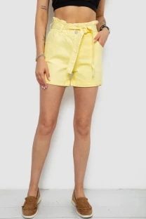 Шорти джинсові жіночі, колір жовтий, 182R1468