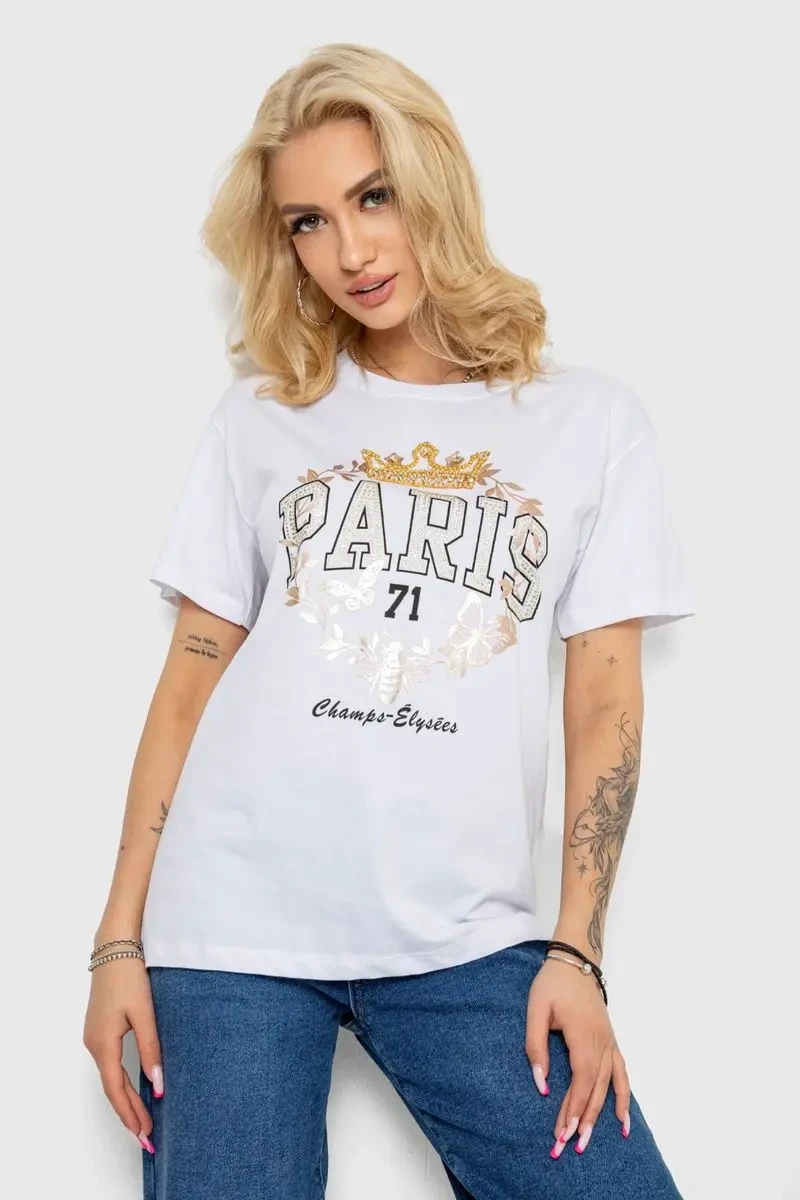 Футболка жіноча, колір білий, 244R4585