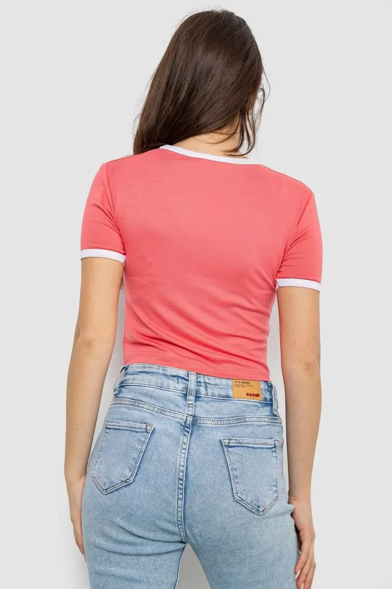 Футболка-топ жіноча з принтом, колір кораловий, 244R604 4