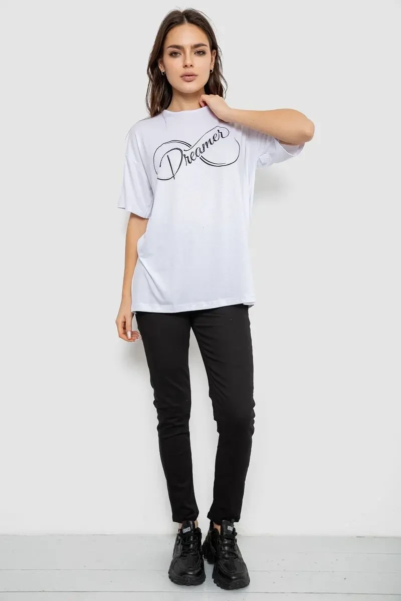 Футболка жіноча з принтом, колір білий, 244R611 2