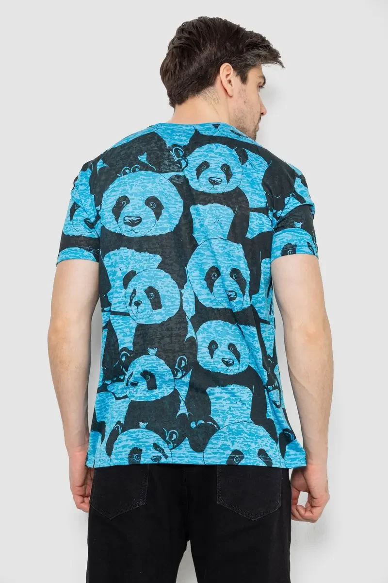 Футболка чоловіча з принтом, колір блакитний, 244R6034 4