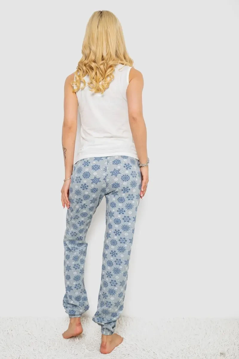 Піжама жіноча з принтом, колір молочний, 243R1484-021 4