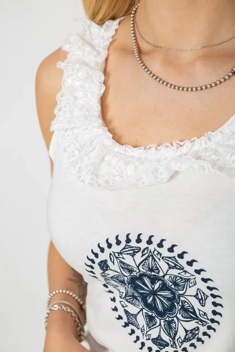 Піжама жіноча з принтом, колір молочний, 243R1484-021 5