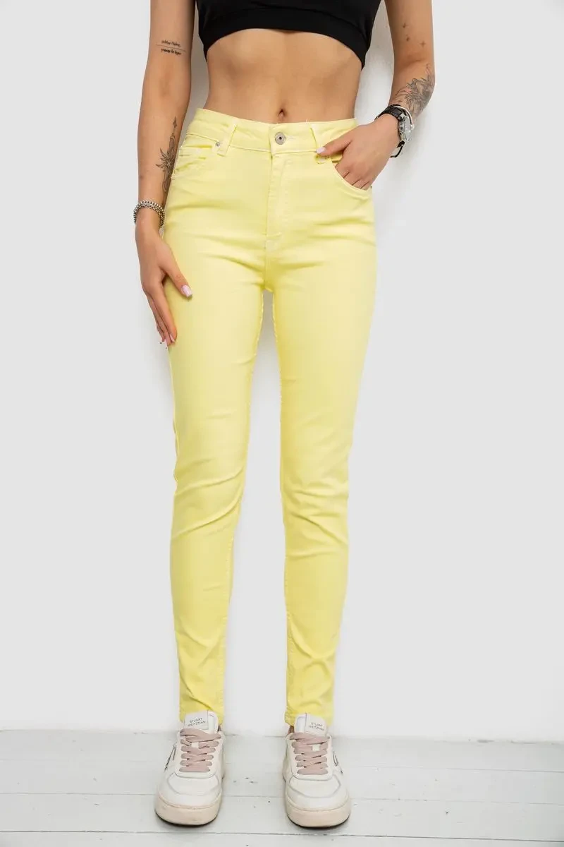 Джинси жіночі, колір жовтий, 182R1329
