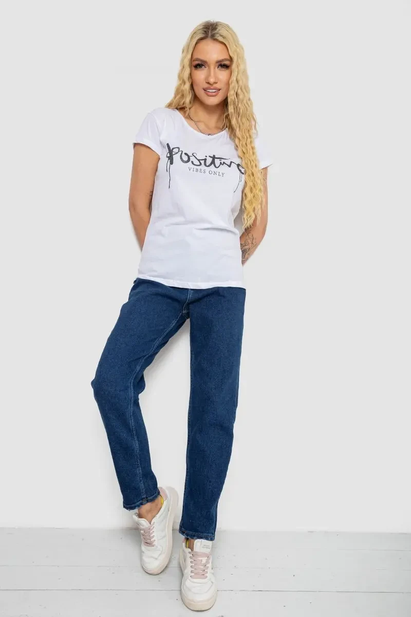 Футболка жіноча з принтом, колір білий, 244R2212 2