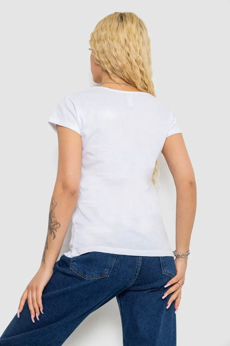 Футболка жіноча з принтом, колір білий, 244R2212 4