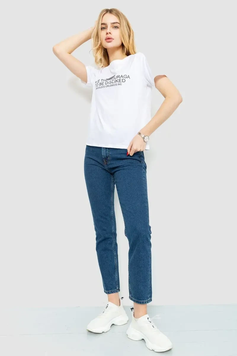 Футболка жіноча з принтом, колір білий, 221R3006 2