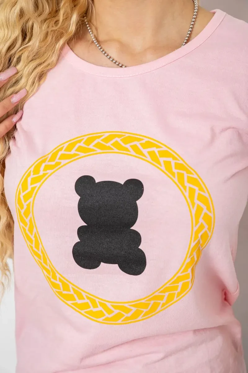 Футболка жіноча з принтом, колір рожевий, 244R2216 5