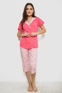 Жіноча піжама з принтом, колір рожевий, 243R19015