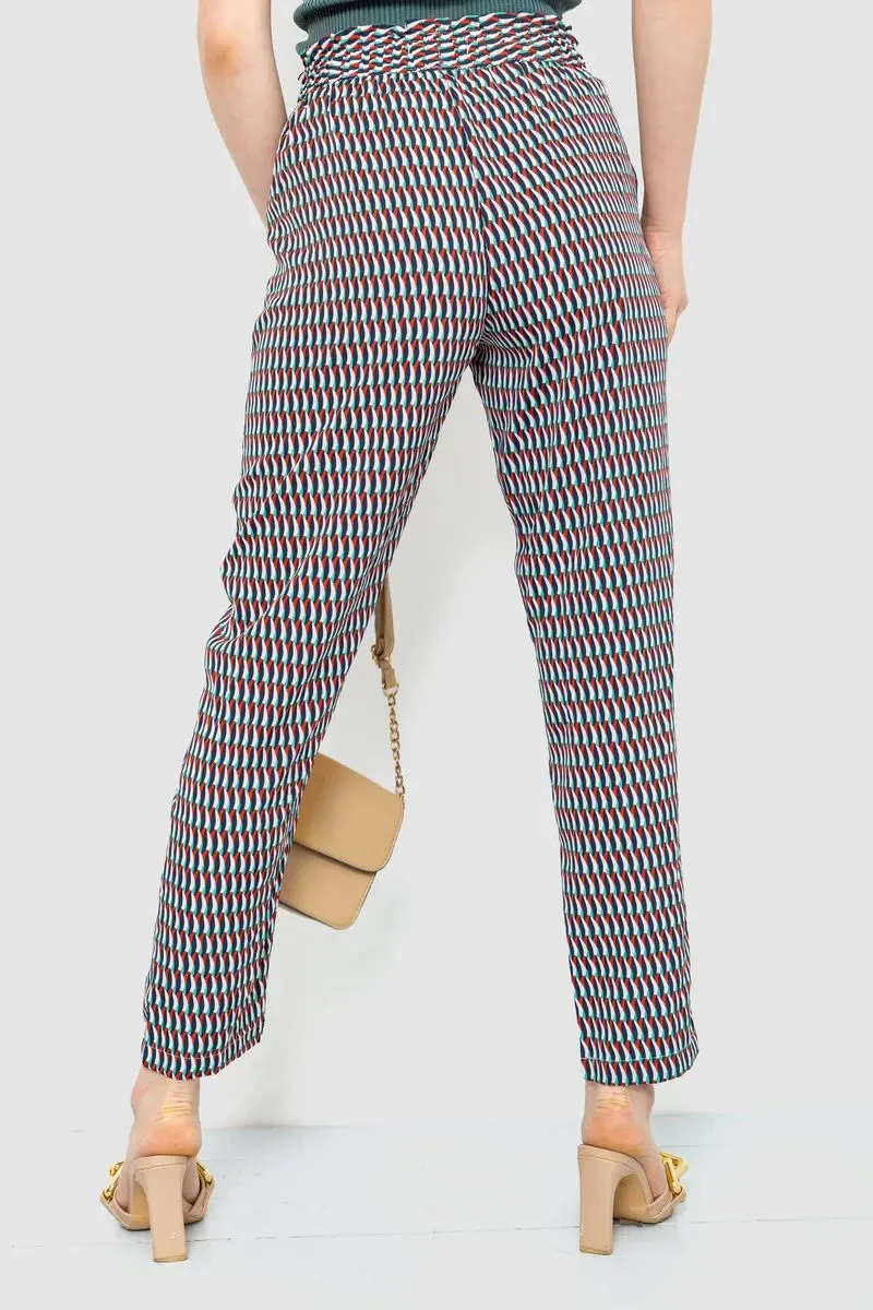 Штани жіночі вільного крою, колір синьо-м'ятний, 244R053 4