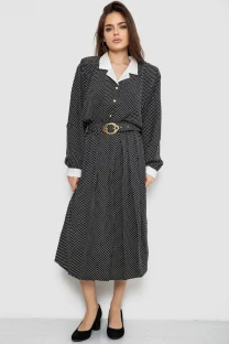 Костюм жіночий класичний у горох, колір чорно-білий, 167R3001