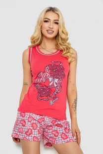 Піжама жіноча, колір червоний, 243R03674