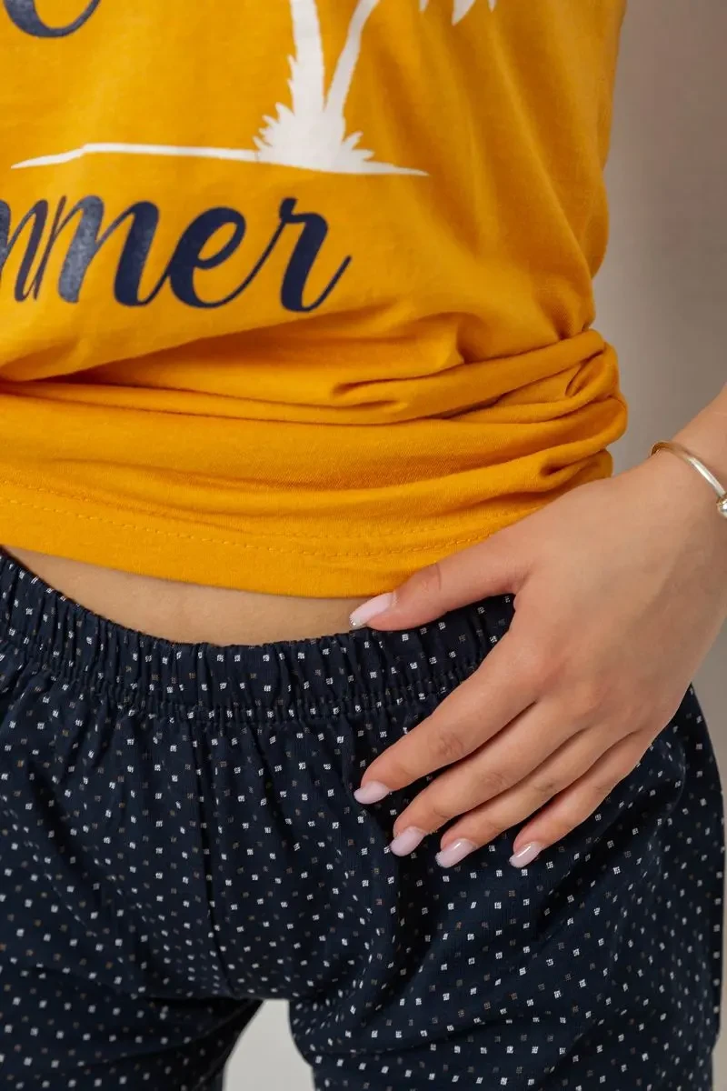 Піжама жіноча з принтом, колір жовтий, 243R2471 5