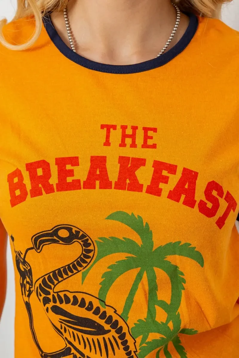 Піжама жіноча з принтом, колір помаранчевий, 243R30021 5