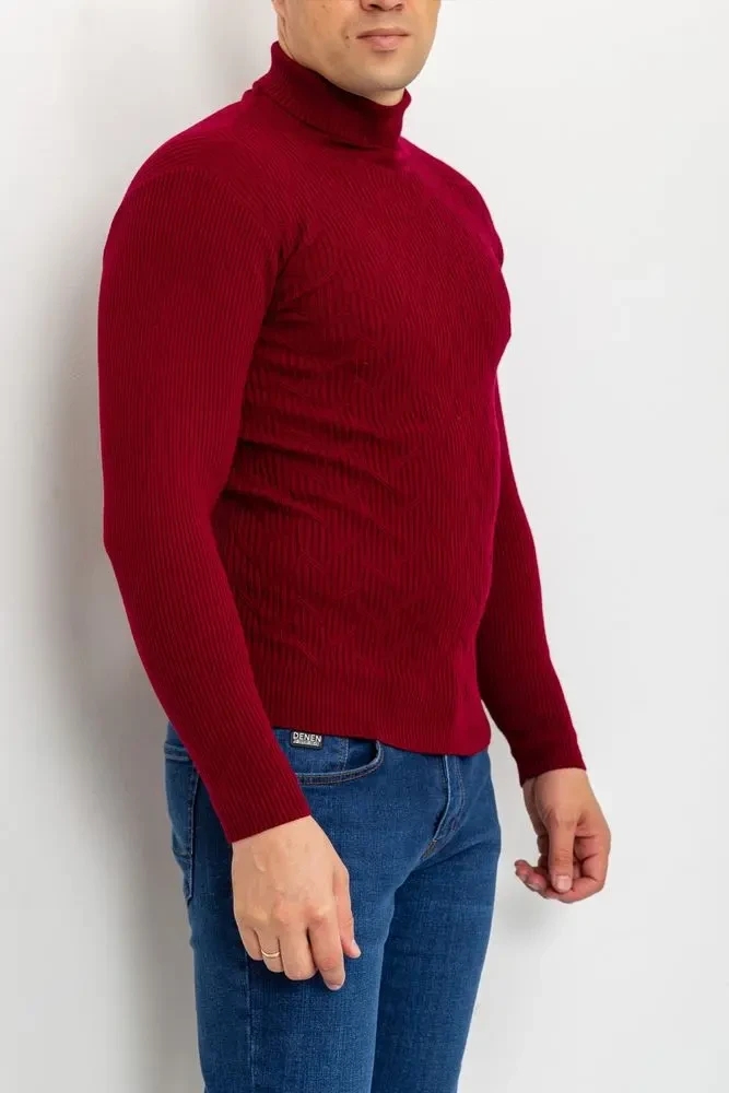 Светр-гольф чоловічий, колір бордовий, 161R892 3
