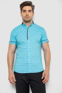 Сорочка чоловіча з коротким рукавом, колір блакитний, 214R3071
