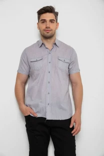 Сорочка чоловіча однотонна, колір сірий, 214R532