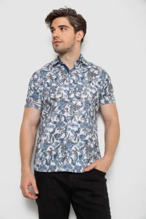 Сорочка чоловіча з короткими рукавами, колір синій, 214R582