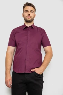 Сорочка чоловіча однотонна, колір сливовий, 214R6917