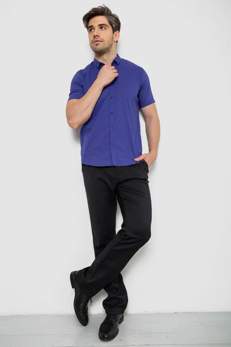 Сорочка чоловіча с принтом, колір фіолетовий, 214R6917-11 2