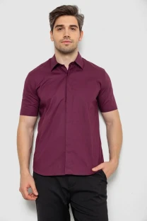 Сорочка чоловіча однотонна, колір сливовий, 214R6917-3