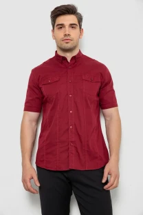 Сорочка чоловіча однотонна, колір бордовий, 214R6917-7