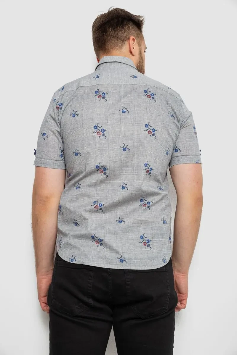 Сорочка чоловіча з принтом, колір сірий, 214R6917-88 4