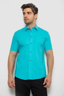 Сорочка чоловіча однотонна, колір бірюзовий, 214R7005