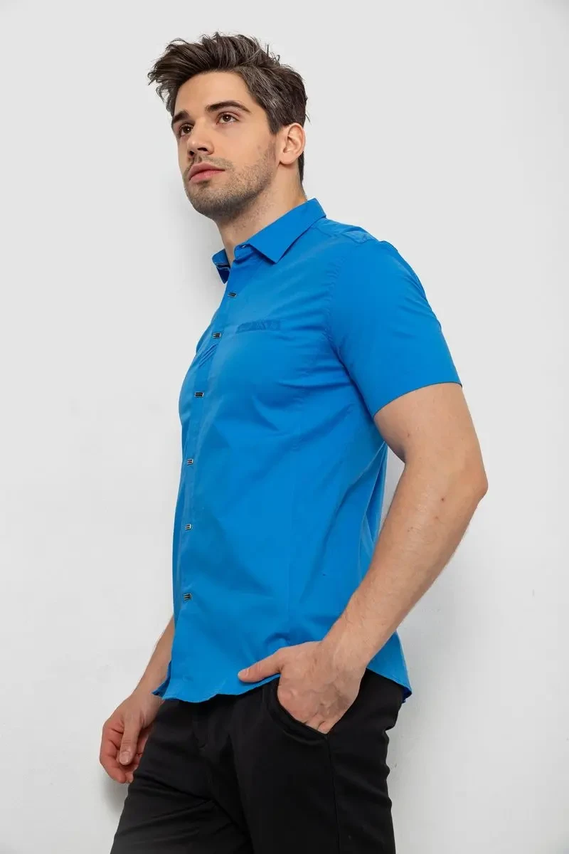 Сорочка чоловіча однотонна, колір блакитний, 214R7005 3
