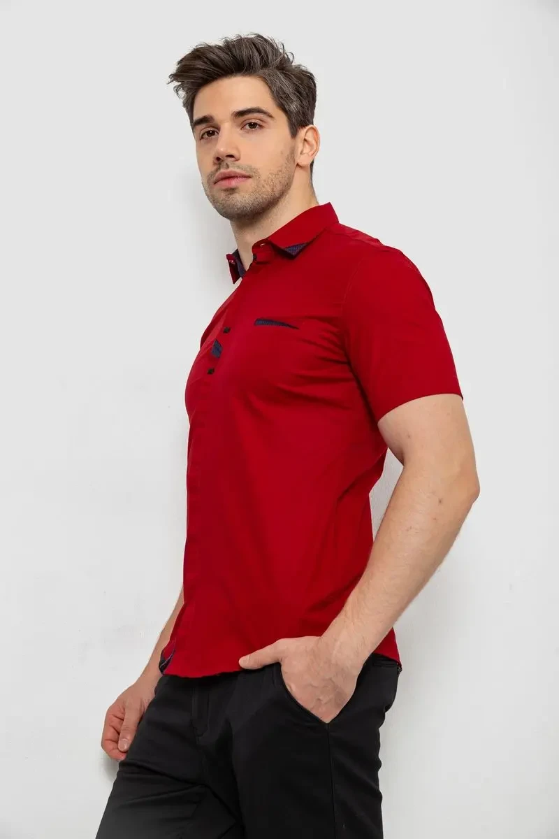 Сорочка чоловіча, колір бордовий, 214R7007 3