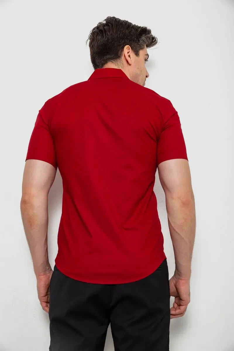 Сорочка чоловіча, колір бордовий, 214R7007 4