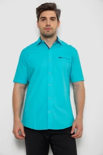 Сорочка чоловіча, колір бірюзовий, 214R7008-1