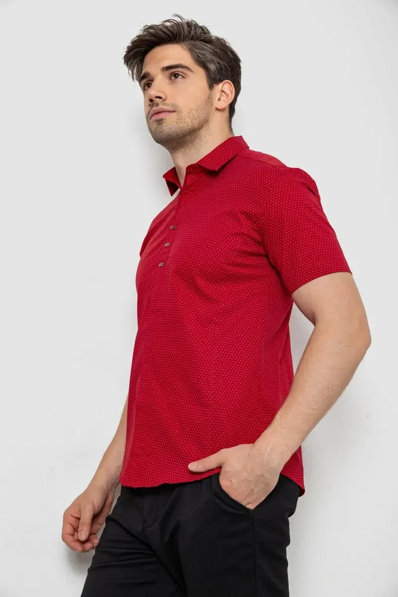Сорочка чоловіча з принтом, колір бордовий, 214R7014 3