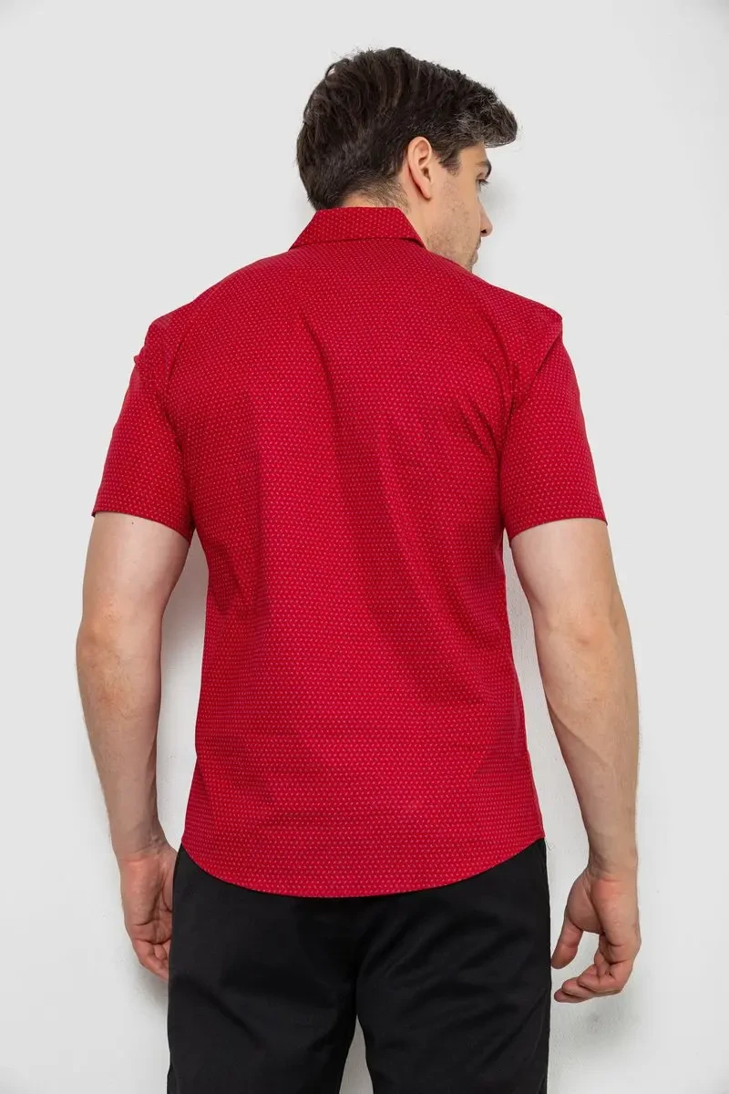 Сорочка чоловіча з принтом, колір бордовий, 214R7014 4