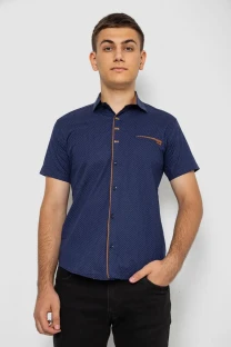 Сорочка чоловіча з принтом, колір синій, 214R7016