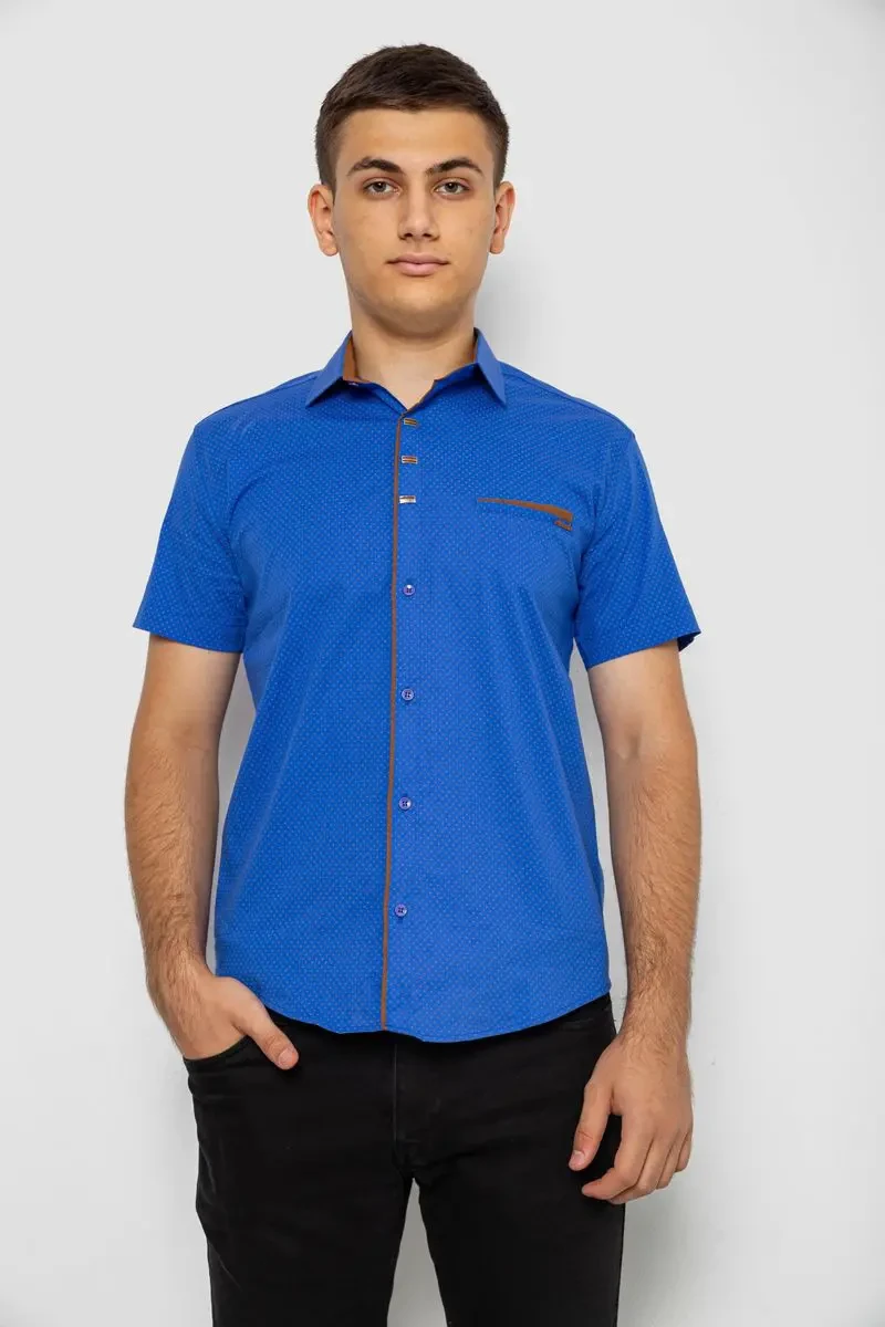 Сорочка чоловіча з принтом, колір електрик, 214R7016