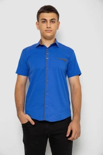 Сорочка чоловіча з принтом, колір електрик, 214R7016