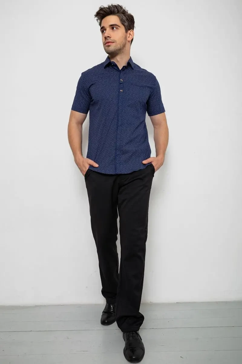 Сорочка чоловіча з принтом, колір темно-синій, 214R7018 2