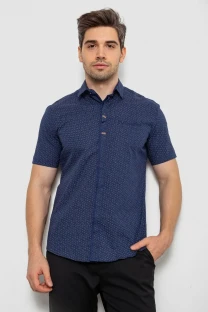 Сорочка чоловіча з принтом, колір темно-синій, 214R7018
