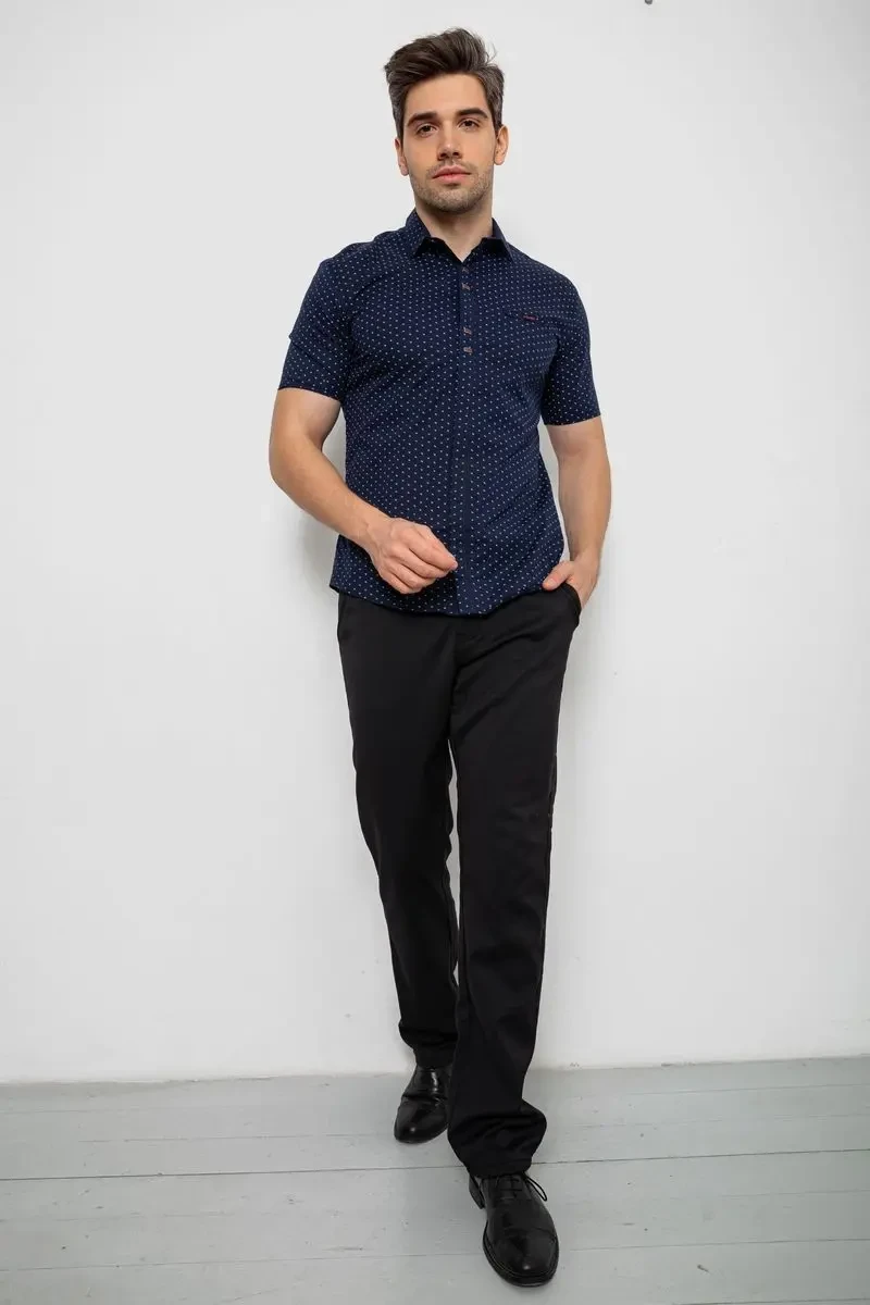 Сорочка чоловіча з принтом, колір темно-синій, 214R7019 2