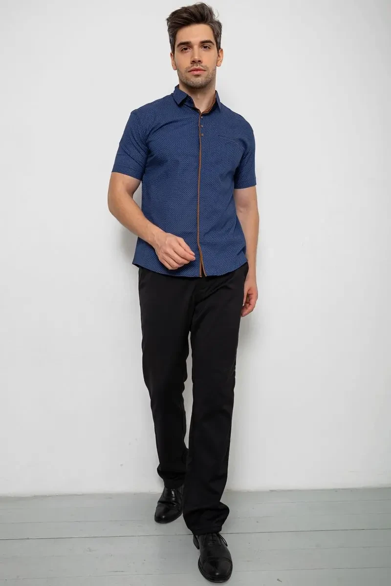 Сорочка чоловіча з принтом, колір синій, 214R7028 2