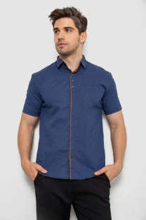 Сорочка чоловіча з принтом, колір синій, 214R7028