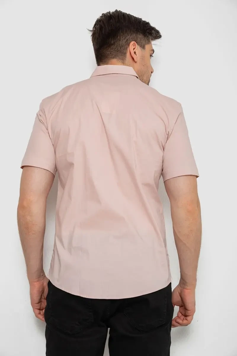 Сорочка чоловіча однотонна, колір пудровий, 214R7117 4