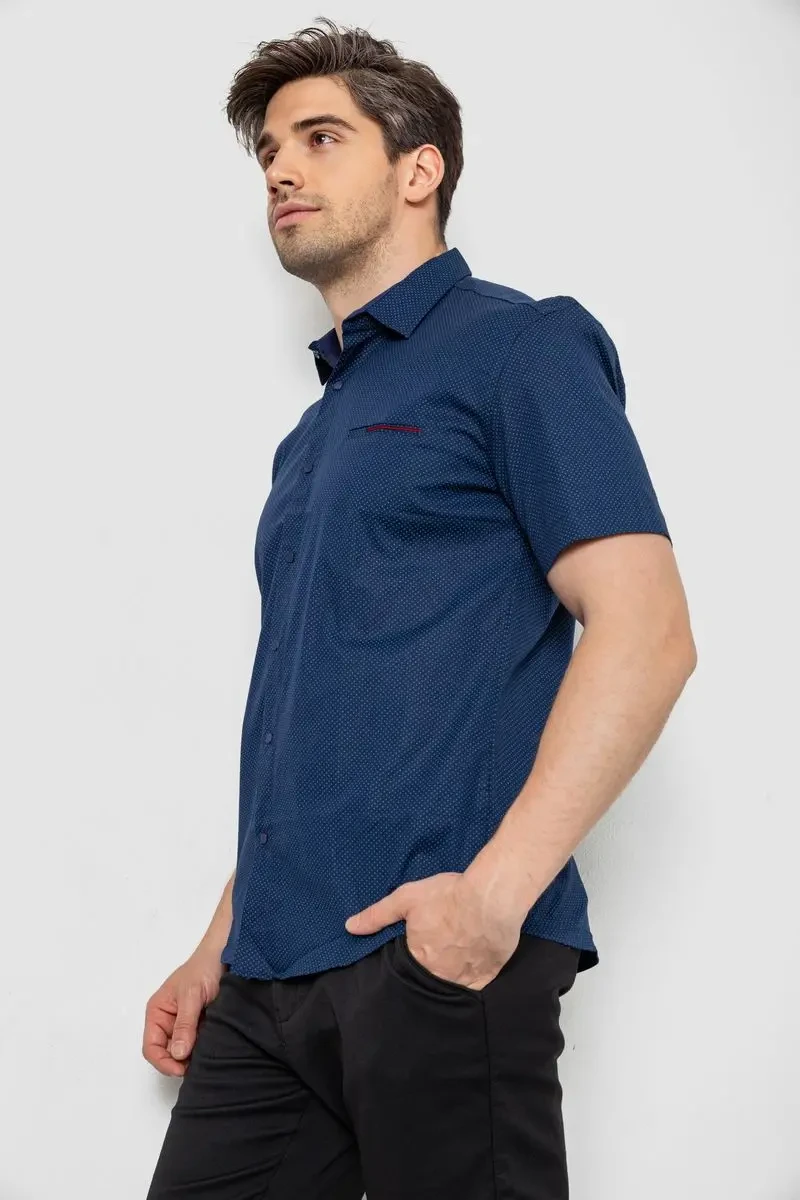 Сорочка чоловіча з принтом, колір синій, 214R7128 3