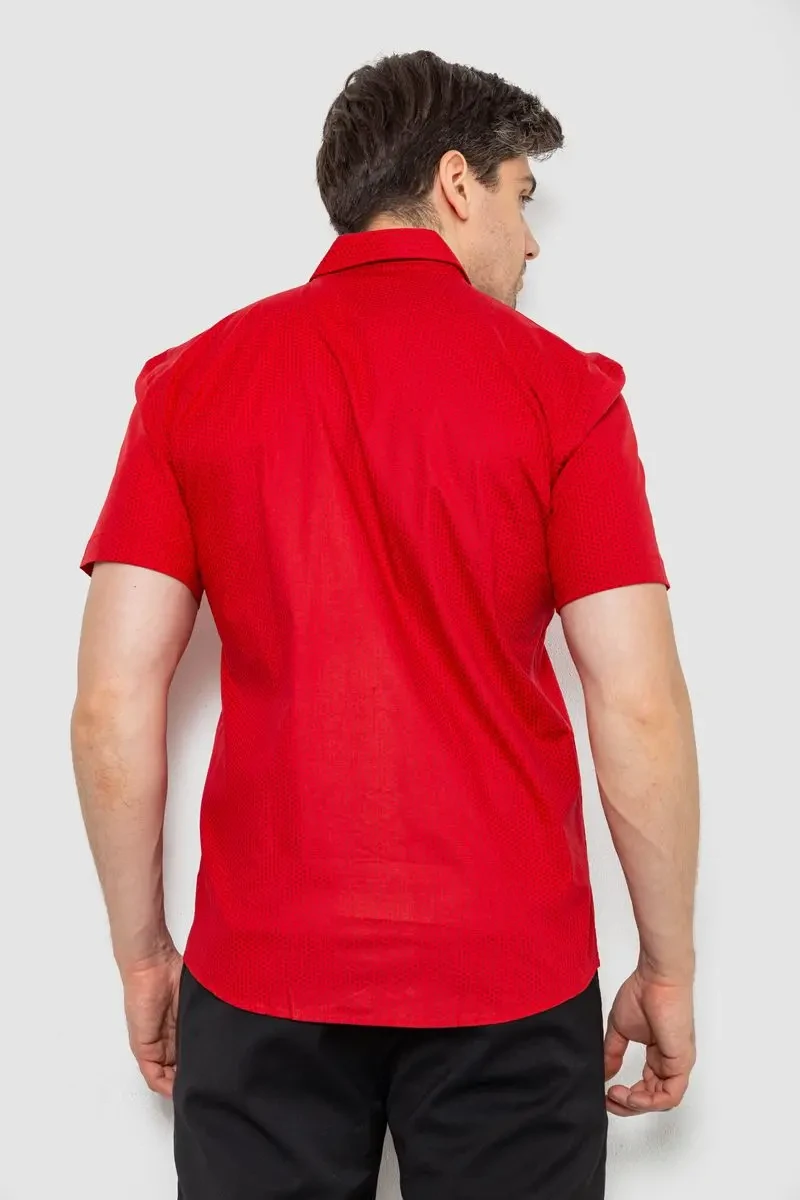 Сорочка чоловіча з принтом, колір червоний, 214R7129 4