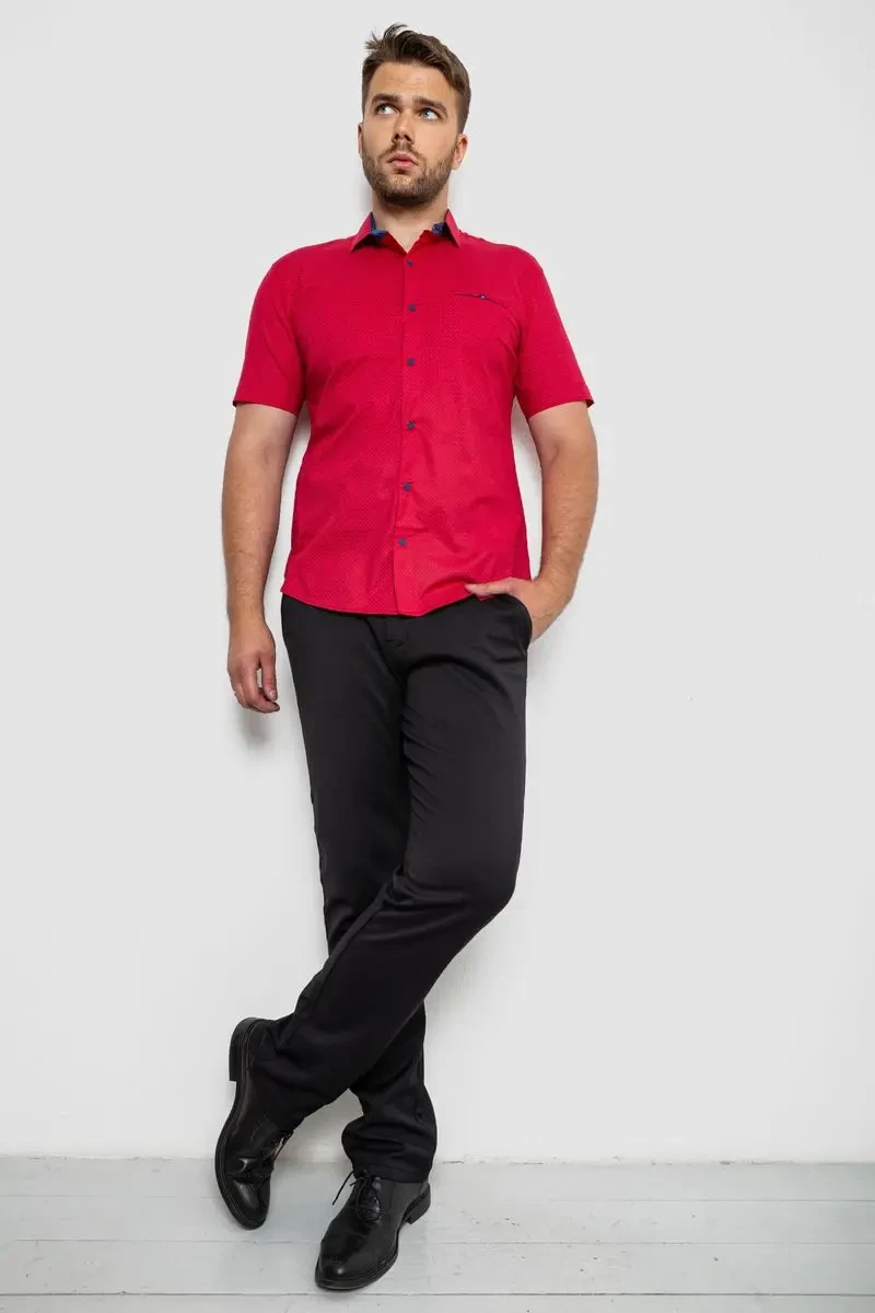 Сорочка чоловіча з принтом, колір червоний, 214R7143 2