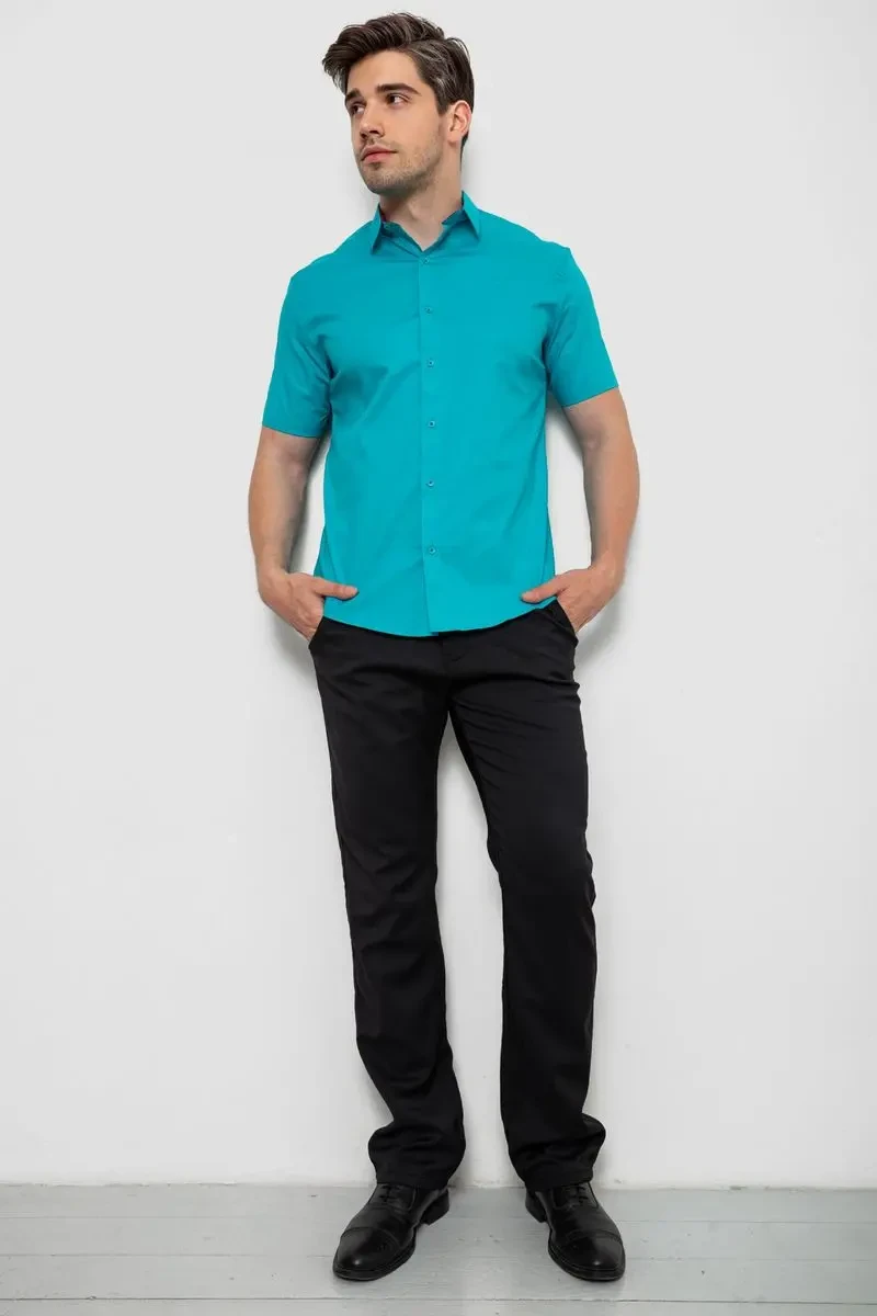 Сорочка чоловіча, колір бірюзовий, 214R7327 2