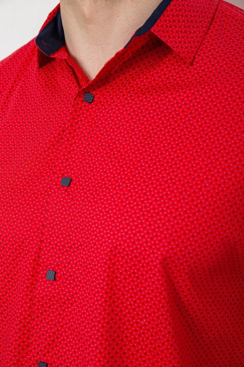 Сорочка чоловіча з принтом, колір червоний, 214R7338 5